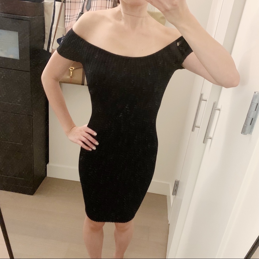 New Forever 21 black off the shoulder ribbed dress